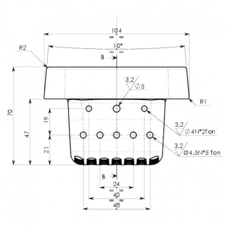 BRUCIATORE IN GHISA 104x104x70mm RAVELLI
