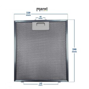 FILTRO METALLICO PER CAPPA AIRONE BARALDI 29 X 22 CM