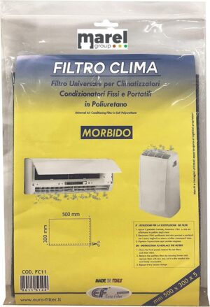 Filtro Universale 300x500x5 millimetri (ritagliabile) Per Climatizzatori Fissi e Portatili di tutte le marche in Poliuretano